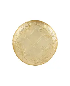 Салатная тарелка из оливкового стекла Moon Glass Vietri, gold