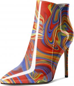 Женские ботильоны Soireelady на высоком каблуке-кубике с острым носком, на молнии, элегантные ботильоны на осень и зиму, Heatmap