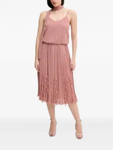 Платье миди с плиссированной бахромой Sandro Ferrone, розовый