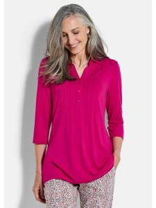 GOLDNER Туника-рубашка. Элегантная блузка-рубашка с розовой окантовкой