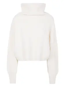 Вязаный свитер с воротником-гольф Yumi kujten, нейтральный