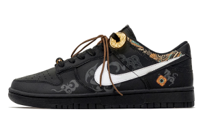 Nike Мужские износостойкие низкие скейтбордные кроссовки Dunk Old Scar, черный с белым