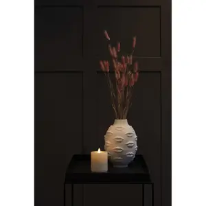 Светодиодная свеча Рождественский декор LED свеча из настоящего воска, вручную отлита, кремово-белая, с 3D пламенем и сенсорным управлением Konstsmide, кремовый