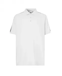 Хлопковая рубашка-поло с коротким рукавом Burberry, белый