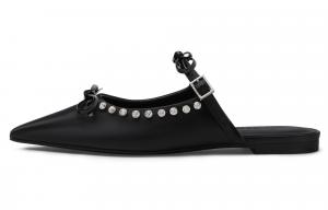 CHARLES&KEITH Женские черные тапочки с закрытым носком и композитной подошвой 1,5 см, цвет Black