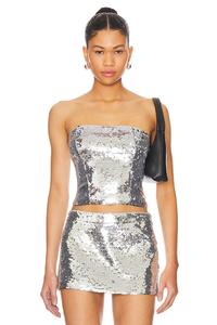 Топ-Труба с пайетками Guizio, серебряный