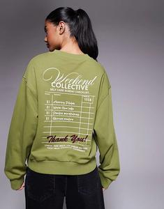 Толстовка Weekend Collective с клетчатым принтом зеленого цвета