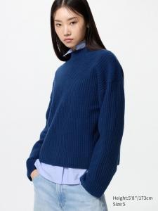 Джемпер Soufflé с воротником mock neck Uniqlo, 68 blue