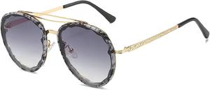 Модные солнцезащитные очки с двойной оправой для женщин, роскошные солнцезащитные очки в крупной оправе, классические женские и мужские очки с защитой от УФ-излучения UV400, модель 549 Melrose, Grey