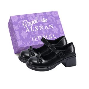 Alxnan Туфли Мэри Джейн на массивном каблуке, женские, черные