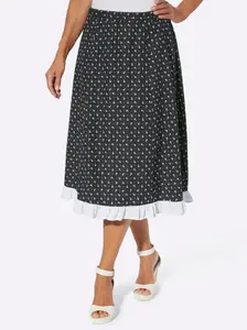 Традиционная юбка Classic Basics, цвет Schwarz-Ecru-Bedruckt