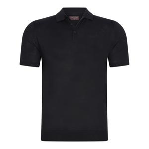 Поло из однотонного джерси из нержавеющей стали Cappuccino Italia, черный