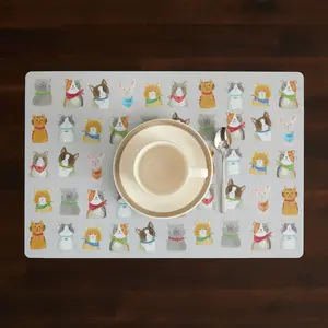 Индивидуальная подставка для столовых приборов из ПВХ El Corte Inglés Cats, разноцветный