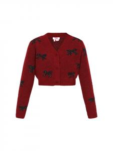 Женский кардиган цвета бордовый меланж myMo