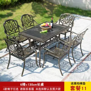 Комплект садовой мебели Green Water: 6 стульев, стол прямоугольный, 130 см, (№11)