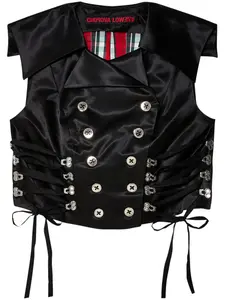 Атласный жилет со шнуровкой Chopova Lowena, черный