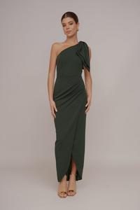 Платье WAL G. ROBINA BOW ONE SHOULDER MAXI, Forest Green/Green