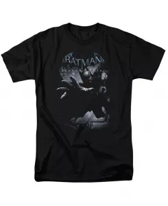 Мужская футболка Arkham Origins Out Of The Shadows с короткими рукавами для взрослых Batman, черный