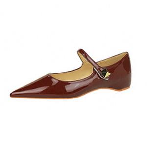 QITUMAUL Бордовые женские балетки на каблуке 3 см, цвет Burgundy[Heel Height 3cm]