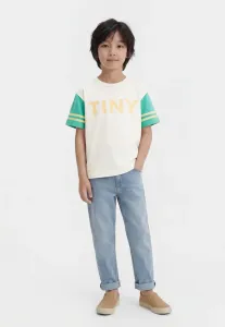 Футболка унисекс с принтом в полоску и логотипом Tinycottons, Off-White