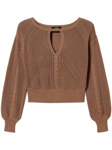 Джемпер с вырезом TWINSET, коричневый