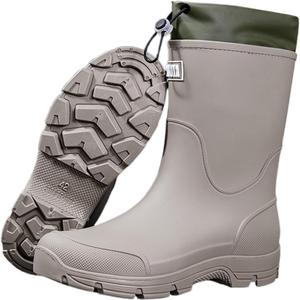 Мужские резиновые сапоги для кемпинга, походов, прогулок, рыбалки, нескользящие, с невысоким каблуком, прочные, удобные, легкие Generic, серый