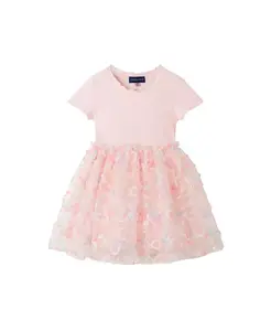 Платье для девочки Little Girls Toddler/Child Lt Pint из ребристого трикотажа с тюлем Andy & Evan, розовый