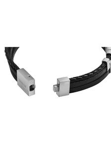 Adeliás Браслет унисекс - кожаный браслет, 21 см, черный