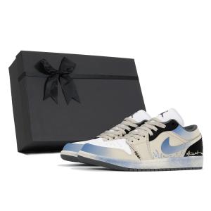 Jordan Кроссовки баскетбольные мужские Air 1 Abrasion Resistant Low top Vintage Light Blue