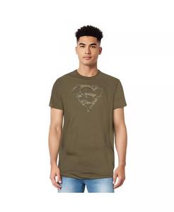 Мужская футболка с коротким рукавом Army Camo Shield для взрослых Superman, зеленый