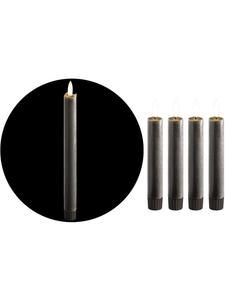 Novaliv Светодиодные свечи-конусы Novaliv с таймером, серые, 4 штуки, для использования в помещении, 6 часов горения - ECHTW, серый цвет