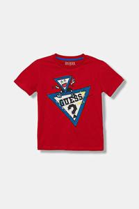 Детская хлопковая футболка Guess, красный