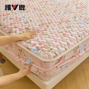 Yalu Комплект из 2 предметов (простыня на резинке 90х200 см, наволочка 1 шт) из молочного бархата, утепленный