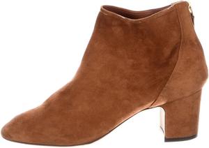 Женские формальные ботильоны FYS с круглым носком, массивным каблуком, молнией и замшей, для офиса и повседневной носки, размеры 4-15 US, Brown