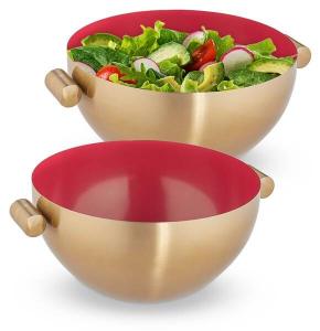 Сервировочные миски из нержавеющей стали диаметр 24,5 см. Relaxdays, желтый