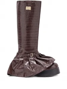 Сапоги с тиснением GANNI, красный