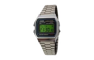 CASIO Мужские часы Retrofit Series с кварцевым механизмом, стальной браслет, черный циферблат