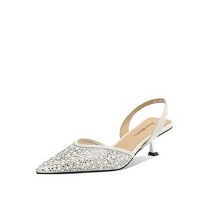 Туфли на высоком каблуке 6 см, женские, цвета экрю Rosa Bianca, Ecru (Sheepskin Lining)