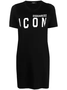 Платье-футболка с логотипом DSQUARED2, черный
