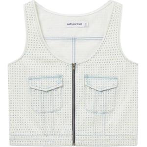 Self Portrait Топ-бюстье Женский Светло-джинсовый синий