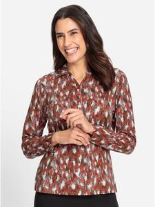 Рубашка-поло ржаво-красного цвета с графитовым принтом WITT WEIDEN