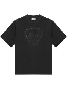 GANNI футболка с аппликацией-логотипом, черный