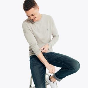 Мужская футболка с круглым вырезом и длинными рукавами Nautica, цвет Grey Heather