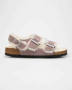 Сандалии Milano из овчины с ремешком на пятке Birkenstock, цвет Faded Purple