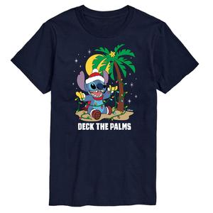 Футболка's Lilo & Stitch Big & Tall Deck с рисунком The Palms, Blue Disney, синий