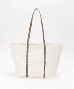 Сумка-шоппер с леопардовым принтом и лентой Notch., цвет Off White