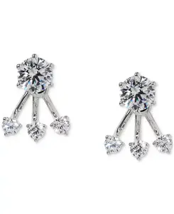 Серьги-Жакеты с серебристыми камнями, эксклюзивно в Macy's Eliot Danori, silver