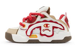 Дракон Серия Женские Кроссовки для скейтбординга Низкие Молочный Белый/Новогодний Красный Чемпион
