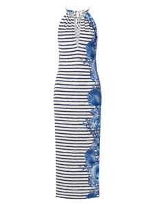 Полосатое платье Alberta Ferretti, черный