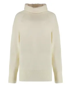 Роскошный кашемировый свитер с высоким воротником Malo, бежевый